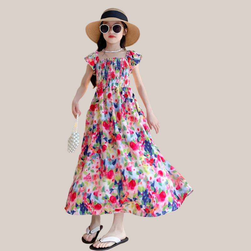 Girls Dresses, Long Floral Summer Dress, Maxi Dress, KIDZADORA Kids' Clothing, UK